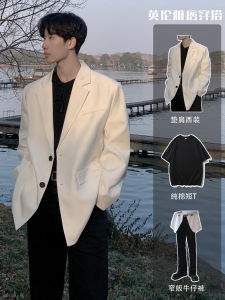 Mens Model Wear Padded Shoulder Suit Coat Mens Clothing Three-Piece Suit Cold Series Fancy Closure Collar Casual Suit