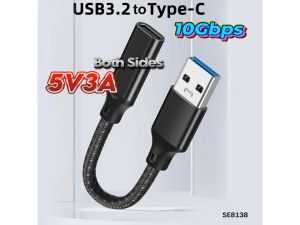 USB3.1 A Female to Type-C Male Converter Adapter 10Gbps 5V 3A Quick Charging