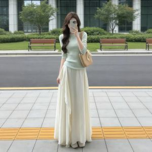 CHANGTONG | Age-reducing Gentle Stylish Knitted Top Skirt Set Autumn