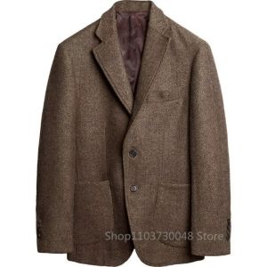 Gray Blazer Unique Single Breasted Formal Suit Notch Lapel Fish Spine Jacket Pa Casaco Jaqueta Moda Lapela Notch Terno