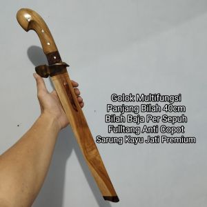 GOLOK KERJA MULTIFUNGSI SUPER PREMIUM BAJA PER KAYU JATI PILIHAN 30 CM