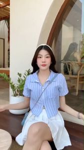 💰 Mahahengcloset 💰เสื้อครอปผู้หญิง #เสื้อครอปแต่งซิป ผ้าริ้ว# เสื้อซิปเชิ้ต ดีไซต์เก๋ งานน่ารักมากๆ แมชลุคสุดแซ่บๆ เซ็กซี่มาก แฟชั่นเกาหลี