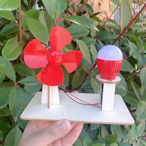 กระแสไฟฟ้าพลังลม DIY เครื่องกำเนิดไฟฟ้า ของเล่นงานประดิษฐ์วิทยาศาสตร์