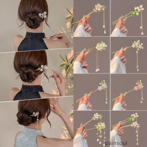Elegant Tassel Flower Hairpin New Chinese Style Hanfu Hair Accessory High-End Ma Qun Skirt Decorative Headwear Fashionable Ethnic Trend