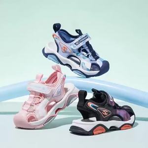 Kids Sports Sandals Cool Fabric Velcro Anti-Skid Flexible 27-38 Durable 6 Years Old Boys Girls Fashion Style Summer Surf Anti-Collision Toe-Closed Casual Shoes Comfy Kindergarten Primary School Student Preschool Infants Cute Lively Children Beach Slippers
