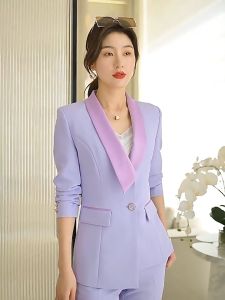 RYRYSTYLE Korean Version Women's Long-Sleeved Professional Suit Formal Pants Set