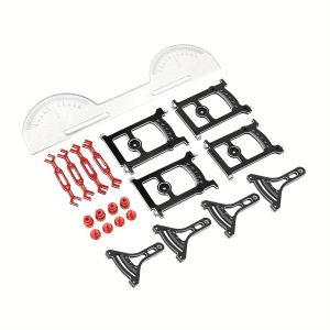 Aluminum Chassis Setup System Measuring Tool Set With Ruler Wrench For 1/10 On ROAD Car Axial SCX10 Capra TRX4 Yikong Upgrade