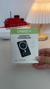 LYNXZ A26 3C/CE Certified PD20W Quick Charge 5000mAh Ultra-Thin Magnetic Power Bank Aluminum Alloy External Battery Apple Android Samsung 12Mouth Warranty