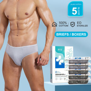 VCU 4/5PCS Disposable Plus Size Panties for Men Business Trip Pure Cotton Underwear Individual Packa