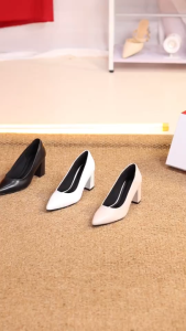 Giày Cao Gót Nữ Đế Vuông 7cm Basic Pixie P159