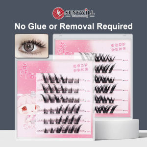 SUNYWILL Cluster Lashes Self Adhesive No Glue Individual Lashes Mixed Tray Natural Look Volume Lash Cluster Eyelashes Extension