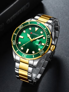 CURREN Mens Quartz Watch Retro Famous Brand Replication Business Night Light Waterproof Stainless Steel Belt 8388 Fashionable