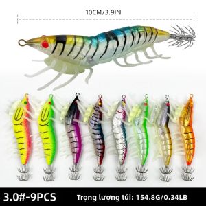ShareShark | ShareShark 9 Cái/bộ Dạ Quang Mực Jig Hook Mồi Câu Tôm 10/12Cm Bạch Tuộc Mực Nang Phụ Kiện Cho Câu Cá Trên Sông & Hồ
