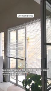 Horizontal / Venetian Blinds Krei Modern Lebar 100 cm Warna Putih Merk Kosei SP