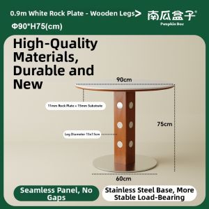 NANGUAHEZI | Italian Minimalist Rock Panel Round Dining Table