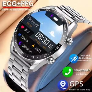 Đồng Hồ Thông Minh Dòng GT Mới 2025 Dành Cho Nam Màn Hình AMOLED 1.53 Inch Theo Dõi Sức Khỏe ECG+PPG Đồng Hồ Thể Thao Tương Thích Với Android