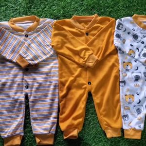 3pcs Sleepsuit bayi mix motif kekinian jumper baju baby newborn lengan panjang gift set