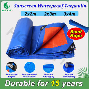 Trapal lona makapal original Tarpaulin size 6ft x 9ft Upgrade double-sided thickening with rope waterproof sunscreen can be used for tricycles rain cover truck cover Multiple sizes available