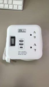 ปลั๊กไฟ รางปลั๊กไฟ ยี่ห้อ BLL รุ่น B80 2 ช่อง 1 สวิตซ์ 2 USB/ 1 ช่อง type C รองรับไฟ 2300 วัตต์ รับประกัน 3 ปี by JSGadget