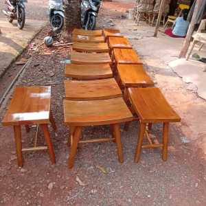 Kursi cafe teras model sate kaki bulat natural murah terbaru