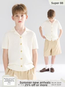 MUCMUKN | Vintage Holiday Style Cuban Collar Knit Short Sleeve