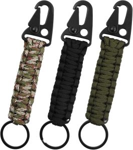 Eagle Beak Carabiner Keychain Tactical Paracord Lanyard with 550lb Survival Rope EDC Gear for Outdoor Camping Hiking Military