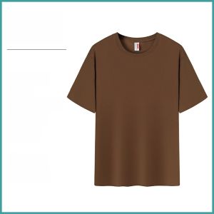 เสื้อยืดคอกลมแขนสั้นผ้าฝ้ายแท้พิมพ์โลโก้สำหรับใส่ทำงานในฤดูร้อน เสื้อโปโลที่สวมใส่สบายสำหรับกลุ่มที่ต้องการความสบาย