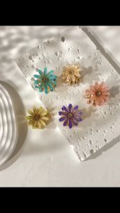 F4 Jepit Rambut Jedai Kecil Motif Bunga Wanita Korean Style Mini Metal Sunflower Hair Clip HMM008