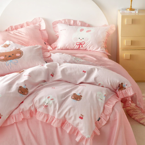 DOHIA | Luxury Cartoon Cotton Bed Set Lace Trim