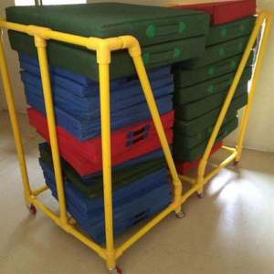 Outdoor Childrens Storage Rack Gymnastics Mat Hula Hoop Stand Movable Toy Car Frame Nursery Equipment Kids Furniture