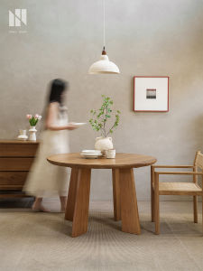 NONG HOME | Vintage Solid Wood Teak Round Dining Table