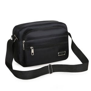 Six-Layer Korean Style Mens Single Shoulder Bag Travel Casual Versatile Fashionable Waterproof Business Money Crossbody Bag