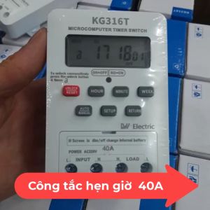 Timer hẹn giờ điện tử 16 chương trình Kg316T 40A 220v LWR 16 chương trình bật tắt thiết bị điện có khóa phím công tắc hẹn giờ công suất lớn