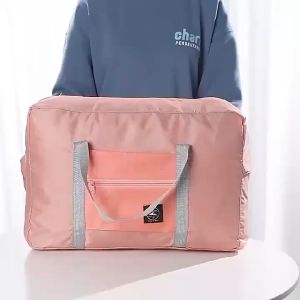 【⏰Wholesale】Large Travel bag Wind Blows Folding Carry Bag Nylon Zipper Luggage Bag WaterProof Organizer