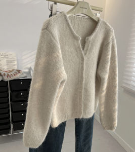 Áo Len Cardigan Dáng Rộng Phong Cách Hàn Quốc Cổ Điển Cho Nữ Áo Len Dệt Kim Ấm Áp Mùa Thu Đông Dáng Ôm Phong Cách Nghệ Thuật Giảm Tuổi