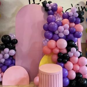 30 Chiếc Bóng Bay Kim Tuyến Màu Tím Đậm Hồng Đen 12 Inch Dành Cho Trang Trí Đám Cưới Sinh Nhật Halloween Cho Bé Gái Bóng Bay Latex Tròn