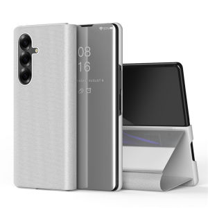 Business Plating Mirror Smart View High-end Sle Leather Flip Case For Samsung Z Fold 8 Ultra 7 6 5 4 Anti-fall Protection Cover