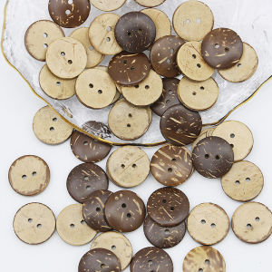 (50Pcs/pack) 2cm 2-Hole Wooden Diy Coconut Button Clothing Decoration Home Bag Tablecloth Sewing Accessories Childrens Manual Painting