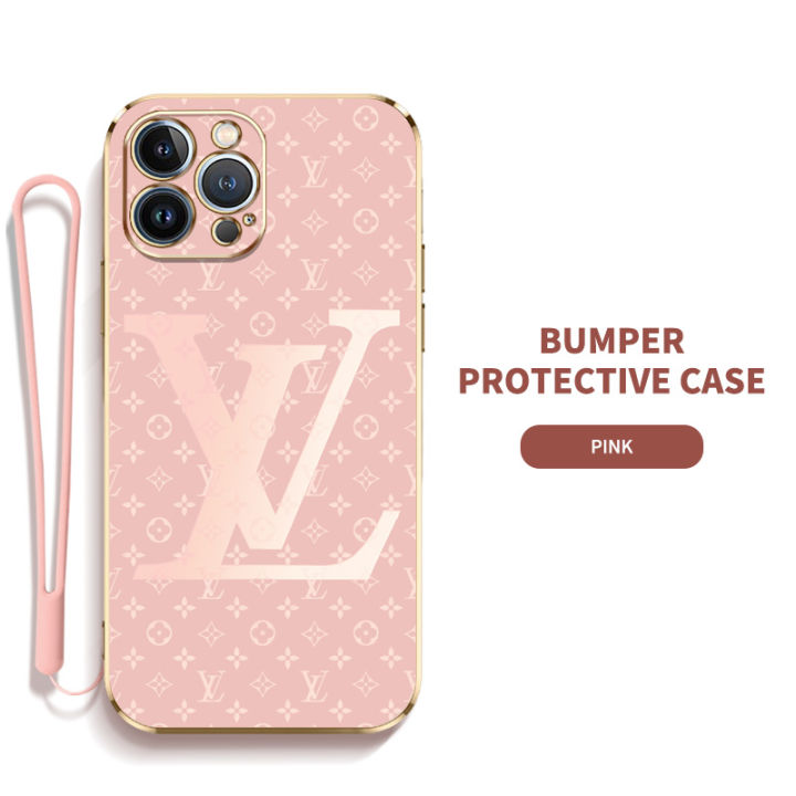 YBD LV Silica gel Phone Case With Lanyard for Xiaomi Redmi Note 8