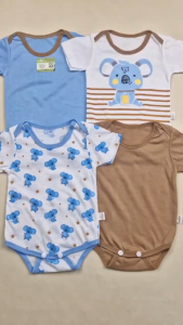 Risyababystore 4Pcs Jumper Bayi Baru Lahir Bodysuit Jumsuit Bayi Laki Laki Perempuan Newborn SNI Kado Lahiran Lucu