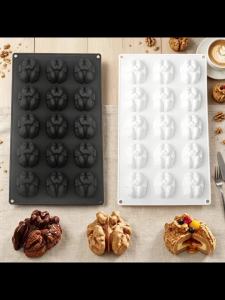 Khuôn Silicon 15 Ngăn Làm Bánh Sôcôla Nhân Hạt Óc Chó Kẹo Pudding Bánh Ngọt Pháp Khuôn Làm Bánh Và Làm Xà Phòng Thân Thiện Với Môi Trường