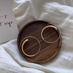 Elegant Frosted Gold Hoops Fashionable Exaggerated Design Unique Personality Earrings New 2025 Alloy/Plated Silver/Plated Gold Jewelry