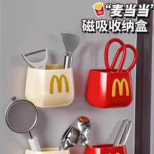 ช่องเก็บของแม่เหล็กติดตู้เย็น ชั้นวางของ ฝาผนังครัว ไม่ต้องเจาะ ช่องเก็บของแม่เหล็กหลายฟังก์ชัน ดีไซน์น่ารัก