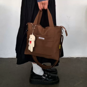 Devivor - Tas Selempang Puffy Korean Style Kanvas Wanita Paper Free Gantungan Boneka