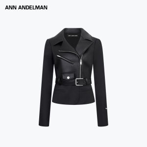 ANN ANDELMAN | Asymmetric Pieced Moto-Style Leather Jacket