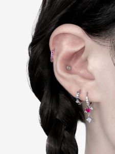 Twenty-two Dingmu Go through the Heart with One Arrow Rhinestone Ear Ring Special-Interest Design Classy Colorful Crystals Earrings Delicate Heart Earrings