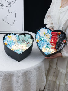 Handmade Creative Gift DIY Simulation Flower Heart Shaped Birthday Anniversary Present for Boyfriend Or Husband Surprise