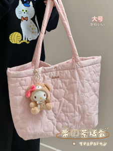 Large Capacity Tote Bag for Women Commuting Handheld Single Shoulder Bag School Class Autumn Winter Seasonal Japanese Style