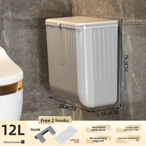 MEIZHUFU | Bathroom Wall-Mounted Waste Bin Small Spaces Suitable With Lid