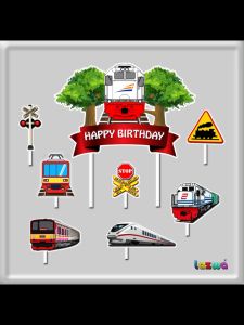 Topper cake kereta api hiasan kue